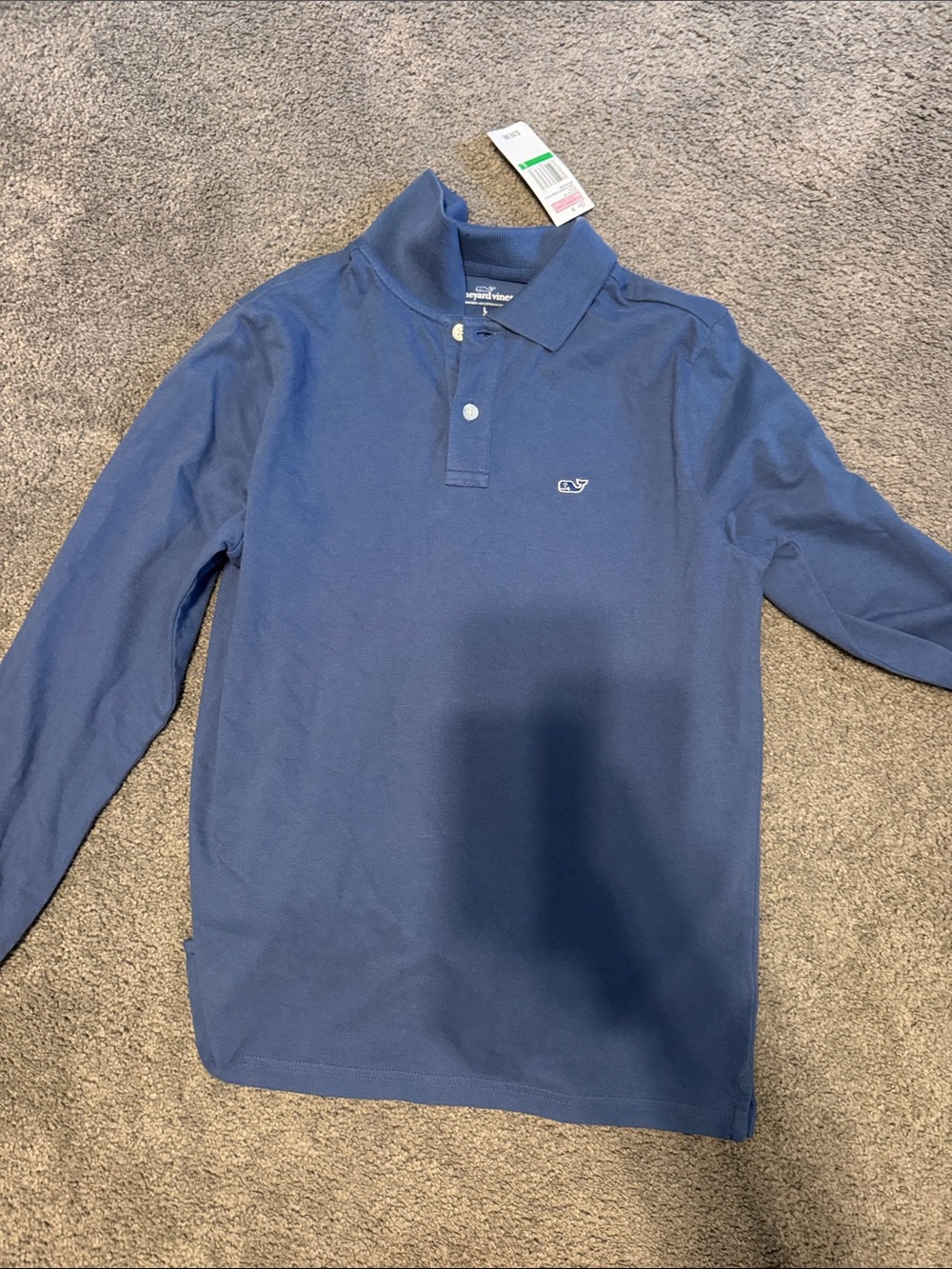 Vineyard Vines Kids Long-Sleeve Polo in Navy Blue